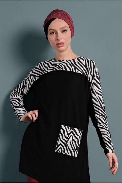 Alvina Zebra Patterned Tunic 40357