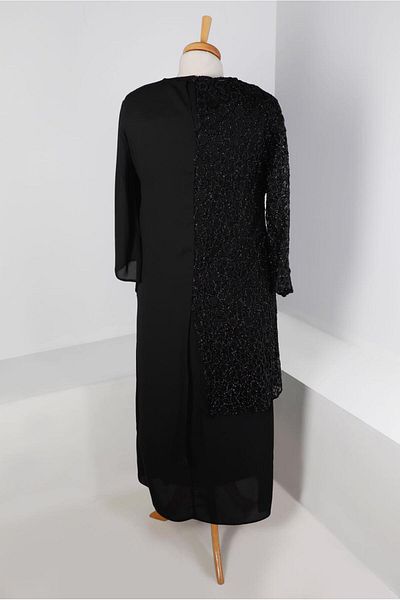 TRENDTESETTÜR Γυναικείο Σετ Φόρεμα Δαντελένιο Μαύρο Glitter T 2883