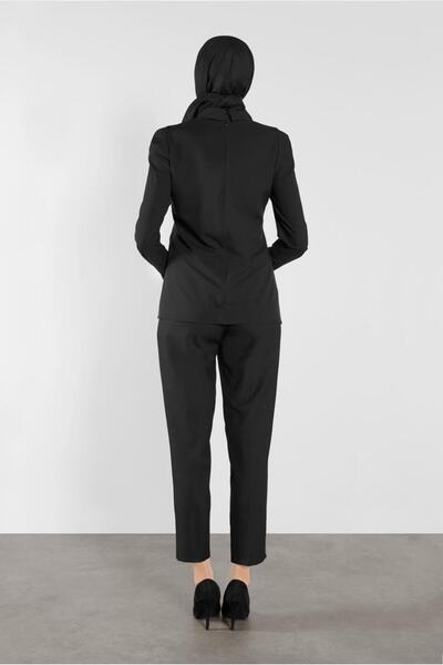 TRENDTESETTÜR Μαύρη μπλούζα με μανίκια Gigot - Πέτο πουκάμισου, Γυναικεία, 41222