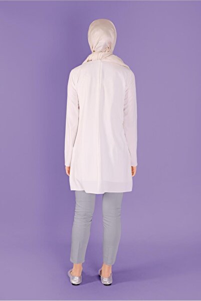 TRENDTESETTÜR Gray Intermediate Waist Buttoned Women's Trousers - 70172