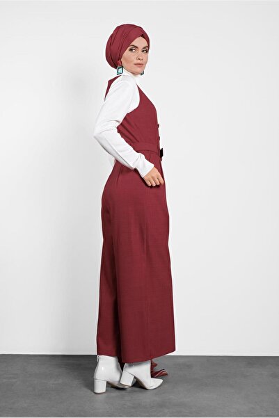 Alvina 40120 Model Belted Jumpsuit