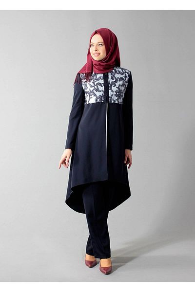TRENDTESETTÜR Γυναικείο Navy Blue T 3093p Elite Hijab 3 τεμαχίων Pnt.tkm