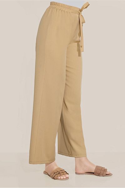 TRENDTESETTÜR Women's Orange (MUSTARD) Elastic Waist Trousers 70078