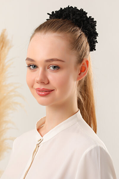 Melodi Scarf 5-Piece Slim Fit Hijab Knob Buckle - Black Scarf