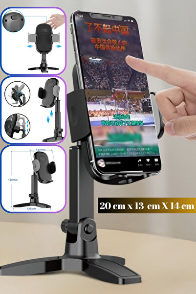 Hane Dostu 360 ° Dönebilem Masa Üstü Telefon Tutucu | Telefon Tripod ve Standı