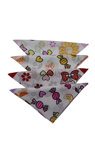 artıbir bodrum 4-Piece Children's Bandanas - Floral and Mixed Pattern