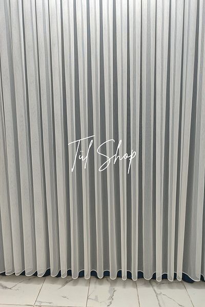 evihtiyaclarim by IOC Professional Workmanship Sequential Steel Model 1/3 Close Pleated Tulle Curtain Suitable for All Rooms
