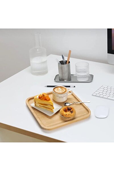 Janset Bamboo 2 Pieces Square Serving Plate 25 cm