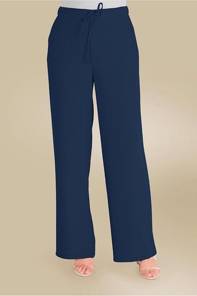 TRENDTESETTÜR Women's Navy Blue (NDIGO) Lace-up Waist Loose Trousers 70088