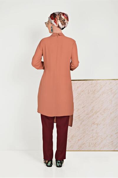 TRENDTESETTÜR Women's Burgundy Buttoned Zippered Trousers 70079