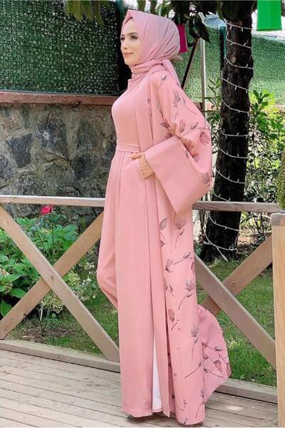 TRENDTESETTÜR Γυναικείο Σετ Ολόσωμη φόρμα με floral σχέδιο σε πούδρα T 2138