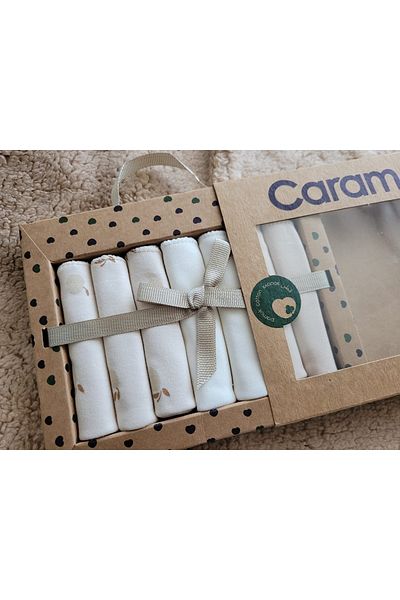 Caramell Incibaby Organic Cotton 7 Pack Baby Mouth Wipes 20X20 cm 7 Pieces
