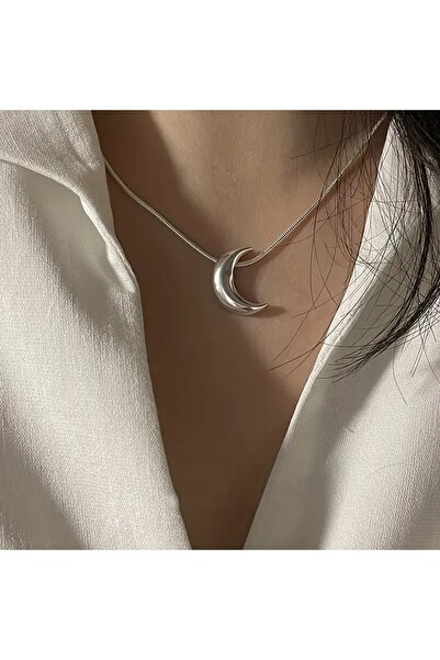 Fasion Jewelry GRİ HİLAL KOLYE