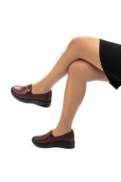 MixBrand Women's Genuine Leather Anatomical Light Wedge Heel Casual Shoes Stewardess Shoes