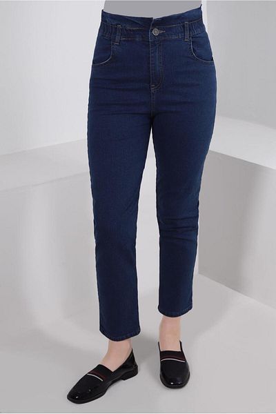 TRENDTESETTÜR Pantaloni de damă bleumarin - T cu buzunare și talie elastică 6105