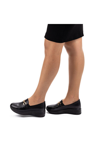 MixBrand Kadın Hakiki Deri Hafif Anatomik 4,5cm Dolgu Topuk Günlük Ayakkabı H...