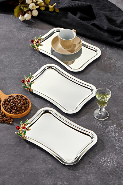 Turkco Elegante Series, Bacche Rosso Handle Patterned Chrome Presentation Pro...