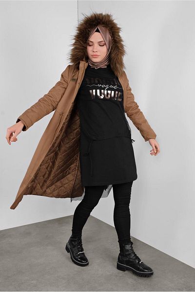 Alvina 41239 Model Tulle and Printed Double Tunic