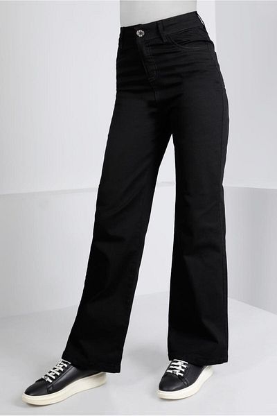 TRENDTESETTÜR Pantaloni de damă din denim negru - T 0505