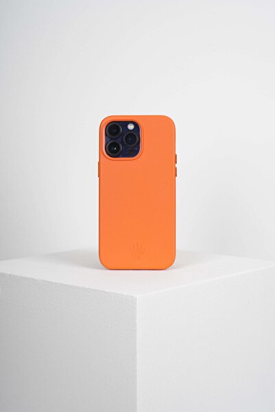 WATCHOFROYAL Triton Iphone 15 Pro Max Turuncu Kılıf Magsafe Özellikli Deri Kılıf