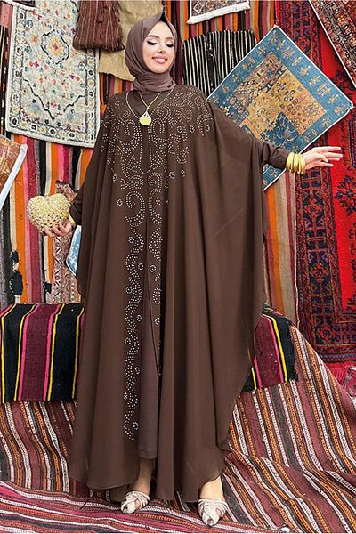 TRENDTESETTÜR Γυναικείο Σετ Φεράκι Καφέ Χρώμα Τούλι - T 6773