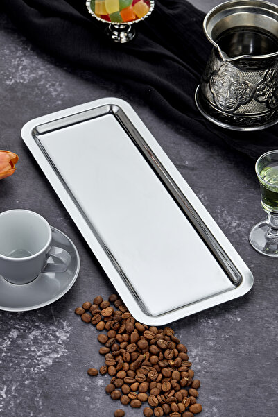 Turkco Chrome Colored Elegante Baton Series - 33X13Cm Avant-Garde Design Presentation and Promise Engagement Tray