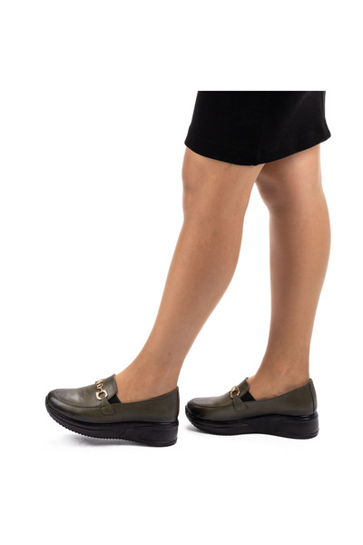 MixBrand Women's Genuine Leather Lightweight Anatomical 4.5cm Wedge Heel Casual Shoes Stewardess Shoes