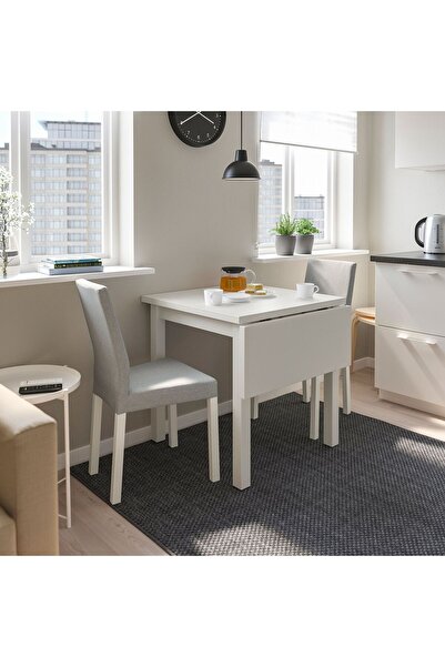 IKEA katlanır mutfak masası, beyaz, 2-4 kişilik, katlanabilir, 74/104x74 cm