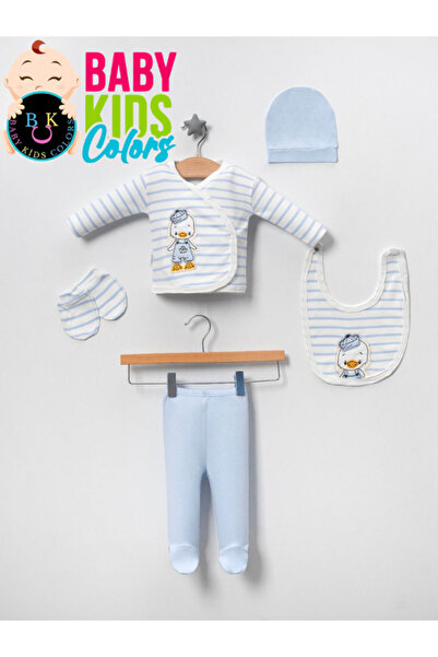 baby kids colors طقم ملابس مطرزة بنقشة البط (في صندوق) 100% قطن للمواليد الجد...