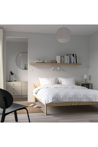 IKEA çift kişilik karyola, çam, 140x200 cm ( HUŞ VEYA ÇAM LATALI)