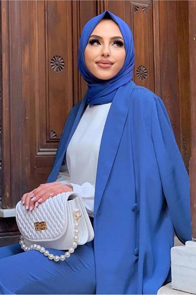 TRENDTESETTÜR Γυναικείο Navy Blue (INDIGO) Σετ παντελόνι με διπλό γιακά T 3928