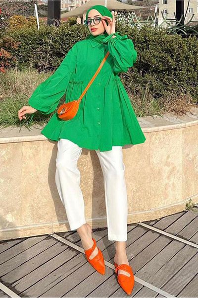TRENDTESETTÜR Γυναικείο πράσινο (BENETTON) Μπουκάκι με λεπτομέρεια με κουμπιά T 7168