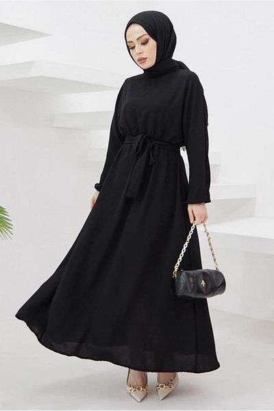 TRENDTESETTÜR ΓΥΝΑΙΚΕΙΟ ΦΟΡΕΜΑ ΜΑΥΡΟ ΜΑΝΤΥΚΙΑ ΕΛΑΣΤΙΚΟ ΖΩΝΗ T 424-1