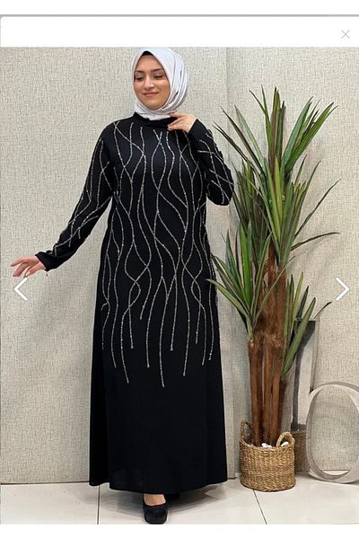CANSIN ملابس كبيرة الحجم فستان سهرة من القماش الكريب
