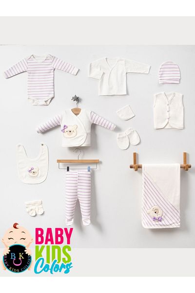 baby kids colors مجموعة ملابس داخلية فاخرة عضوية مضادة للحساسية لحديثي الولادة مكونة من 10 قطع