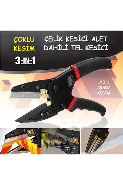 ANI OFİS KIRTASİYE A K 3 in 1 Multipurpose Cutting Tool Garden, Home, Workshop Necessity Cutting Tool