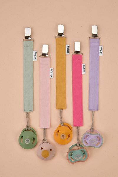 e&f Store Cotton Certified Baby Pacifier Chain - Set of 5 - Multicolored