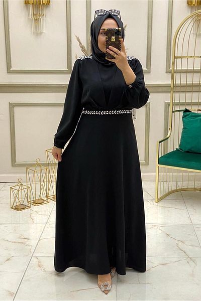 TRENDTESETTÜR Γυναικείο φόρεμα Black Stone - Αξεσουάρ Λεπτομερές T 30800
