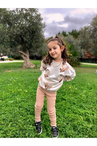 ARBİ kids Момичешки чорапогащник с флорален принт, горна част от вътрешната страна, сладък, изцяло плесенен костюм
