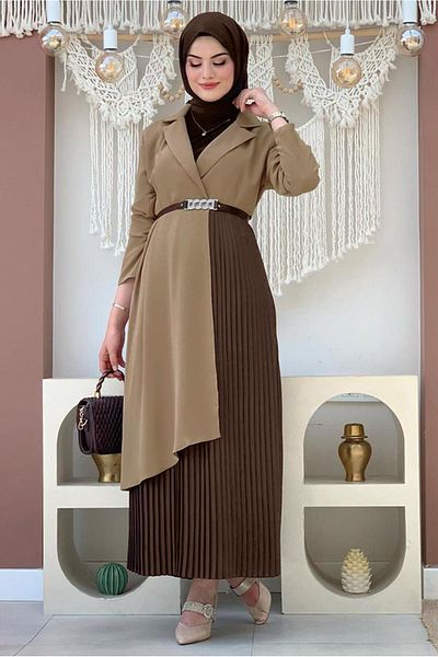 TRENDTESETTÜR ΓΥΝΑΙΚΕΙΟ ΦΟΡΕΜΑ ΜΙΝΚ ΖΩΝΗ ΔΙΧΡΩΜΑ Τ 0583