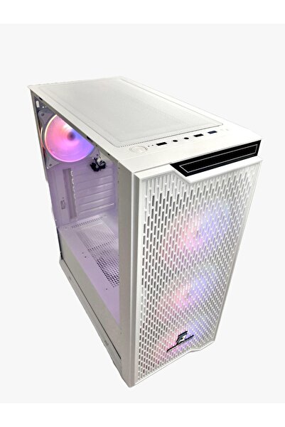 GAMEFORCE Rainy Beyaz 4x120mm ARGB HALO Fan E-ATX Oyuncu Bilgisayar Kasası