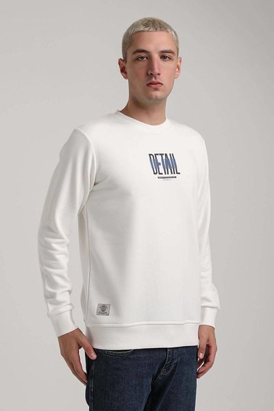 NEW WORLD POLO Crew Neck Ecru Slim Fit Sweatshirt 24Fwm60173