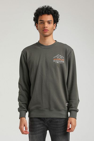 NEW WORLD POLO Crew Neck Khaki Slim Fit Sweatshirt 23FWM60148