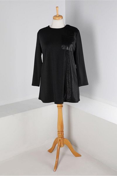 TRENDTESETTÜR WOMEN'S BLACK POCKET TUNIC T 20329