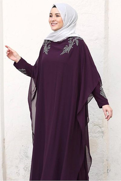 TRENDTESETTÜR Rochie de seara pentru femei cu pelerina prune T 4031