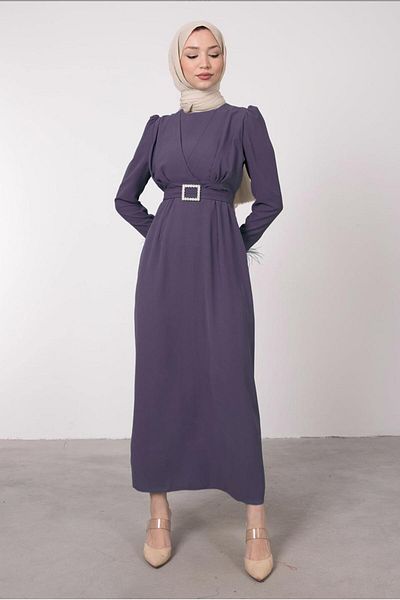 TRENDTESETTÜR Γυναικείο Μωβ (LILA) Φόρεμα με λεπτομέρεια με φτερό T 80047