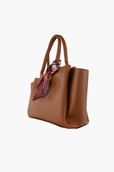 WATCHOFROYAL Women's Soft Leather Shoulder Bag with Tan Scarf Accessories Lena
