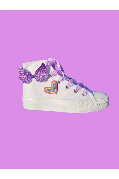 archiepet design special mov cu dantelă detaliu inimă mov pantofi cu aripi pantofi pentru fete