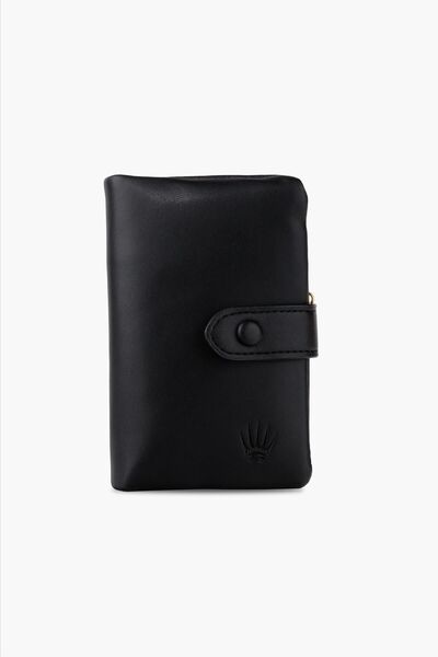 WATCHOFROYAL BLACK CARD HOLDER AND WALLET 6 PIECES CARD COMPARTMENT PAPER LOCK SYSTEM DESIGN WALLET RODICA