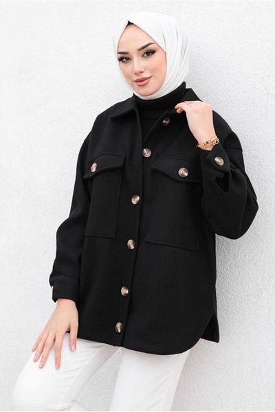 TRENDTESETTÜR WOMEN'S BLACK COTTON SHIRT T 9463